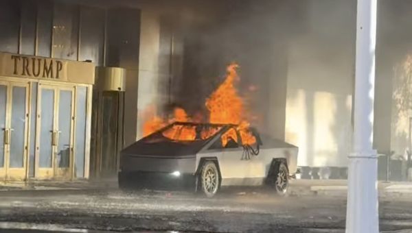 Watch as Tesla truck explodes in fireball outside Trump Tower with one killed
