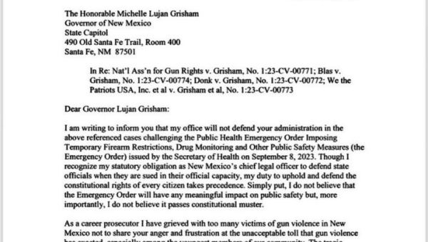 New Mexico AG Tells Governor Michelle Lujan Grisham He Will Not Defend Her Unconstitutional Gun Ban in Court – The Last Refuge