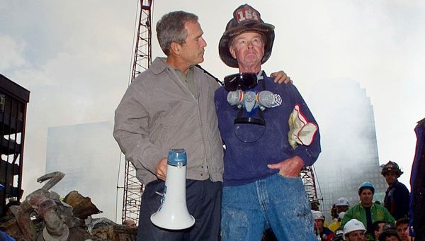 Hero 9/11 firefighter who stood next to George Bush at Ground Zero dies aged 91