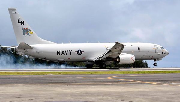 Navy P-8A Poseidon Runs Off Runway Into The Water In Hawaii