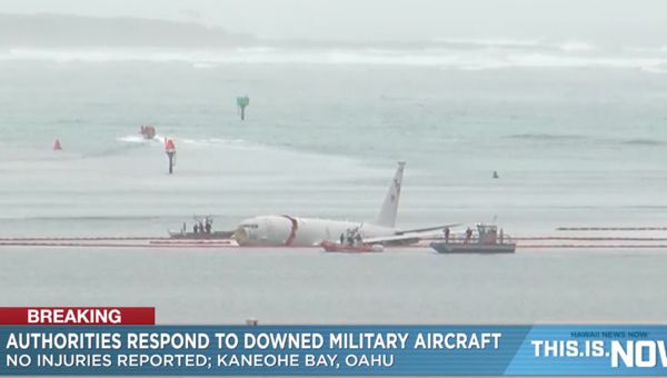 Navy Plane Lands In Kaneohe Bay After Overshooting Runway