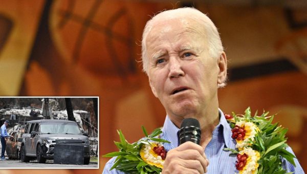 Joe Biden jokes in Maui about surviving small fire that threatened his Corvette