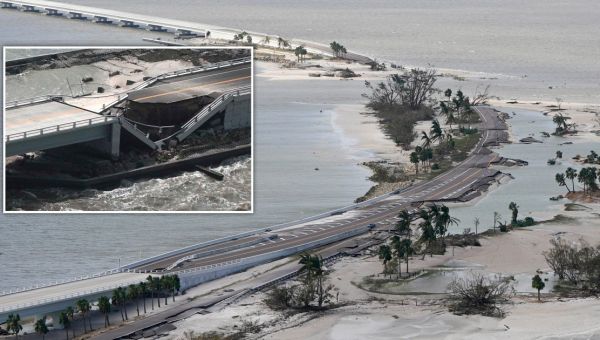 Florida causeway is ruined by Hurricane Ian cutting off access to Sanibel Island