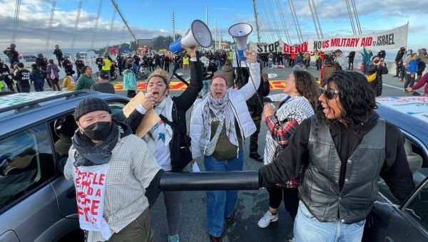 Pro-Palestine protesters block San Francisco bridge as 50 arrested