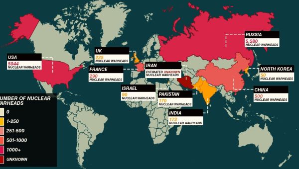 Map shows which countries have the most nuclear weapons after Putin’s threat