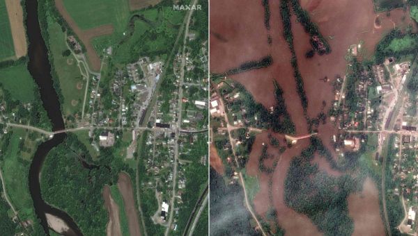 Vermont’s catastrophic flooding is visible from space
