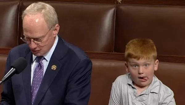 Child steals the show on House floor making faces as Rep rails against Trump case