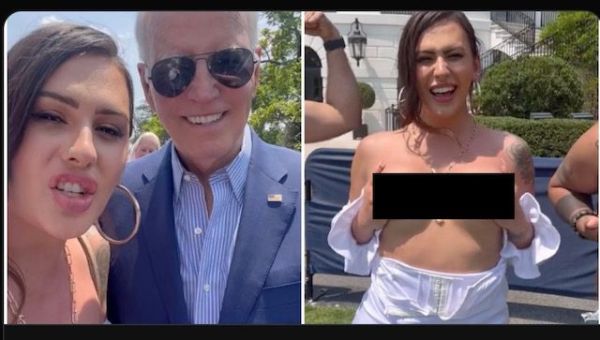 DISGUSTING! Biden Hosts Trans-Activist Who Goes Topless On White House Lawn [VIDEO]