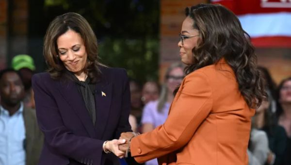 Kamala Harris Sits Down With Oprah Winfrey For Star-Studded Rally