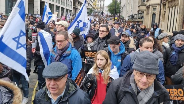 Huge crowd fills streets of London in march against antisemitism, support for Israel