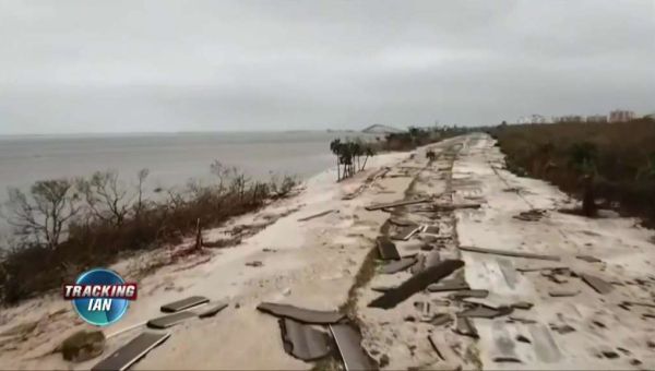 Sanibel and Captiva islands cut off from Florida mainland after Ian’s ‘biblical’ storm surge washes away three parts of Sanibel Causeway