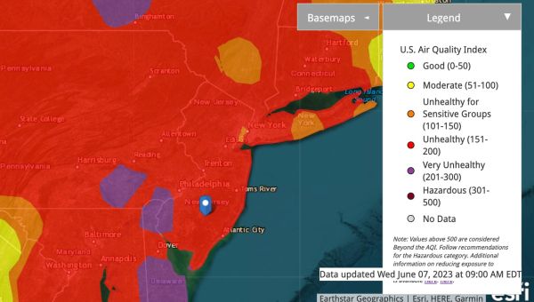 Where will smoke, air quality be the worst in N.J. today?