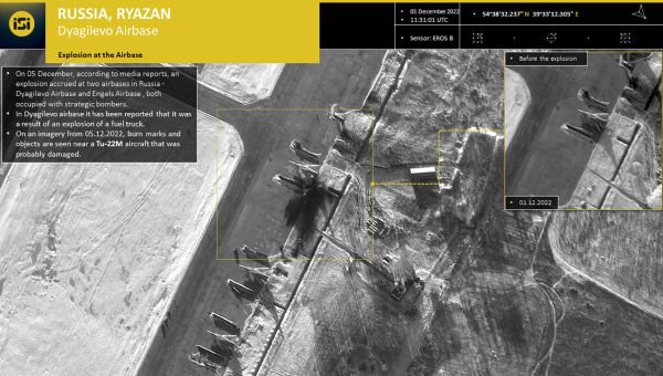 Satellite imagery appears to show damage at Russian air base