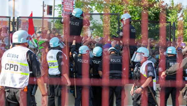 The Scene Outside the DNC in Chicago Is a Little Shocking. I Don’t Mean the Protesters.