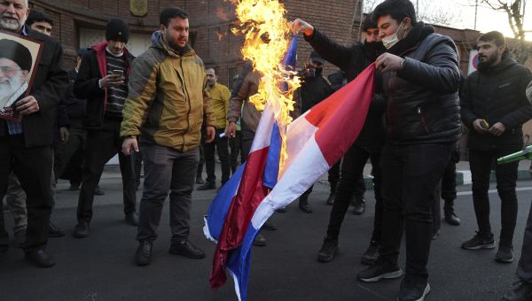Amid unrest, Iran’s hardliners turn their anger to France