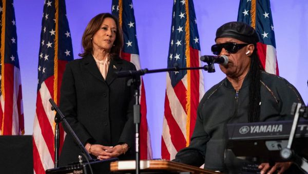 Stevie Wonder Sings ‘Happy Birthday’ to Kamala Harris on Her 60th Birthday