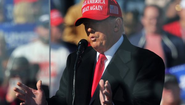 Trump gets 'equal time' from NBC at Nascar rally after Harris SNL appearance