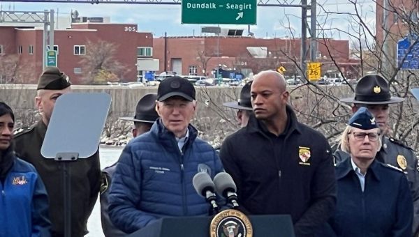 President Joe Biden visits victims’ families, surveys collapsed bridge, promises rebuild