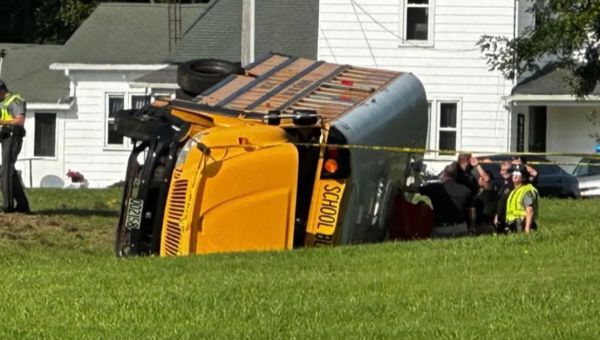 School Bus with 52 Kids on Board Overturns in Deadly Crash