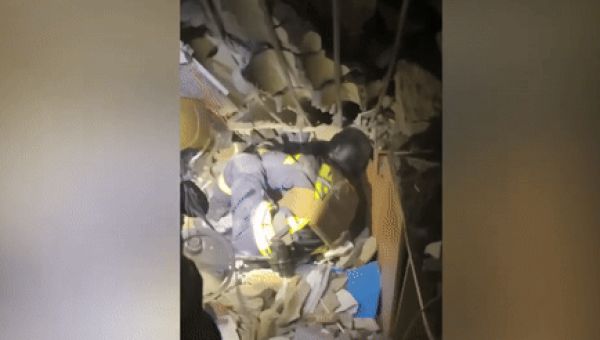 Person Dug Out From Rubble After Deadly Russian Attack on Chernihiv