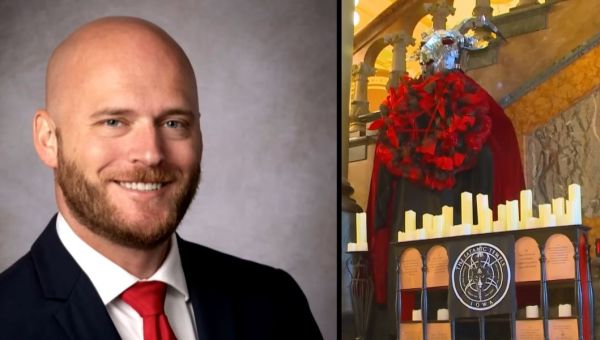Christian Navy veteran charged with hate crime for beheading demon statue at Iowa Capitol | Blaze Media