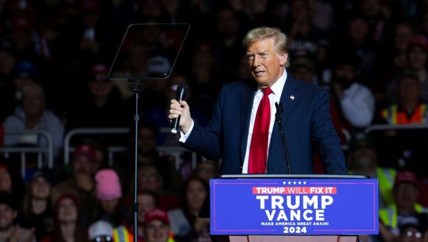 Trump’s microphone trouble in Milwaukee prompted viral posts with lewd angle