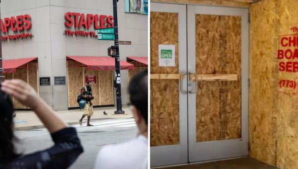 Chicago businesses board up ahead of potentially violent DNC protesters