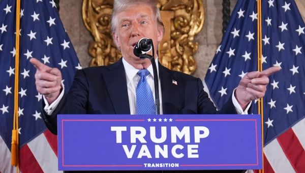 Trump weighs in on drones, vaccines in freewheeling Mar-a-Lago press conference