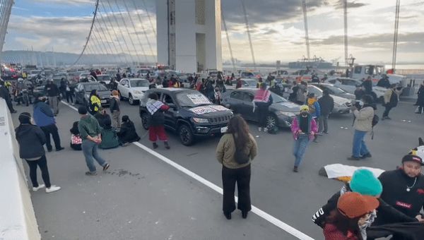 Pro-Palestine Protest Blocks Rush-Hour Traffic in San Francisco