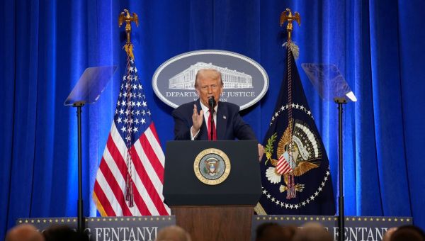 Trump airs grievances against his enemies in speech to Justice Department