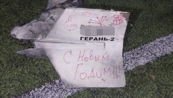Russia attacked Kyiv with a drone inscribed with ‘Happy New Year’ in a wave of strikes on Ukraine