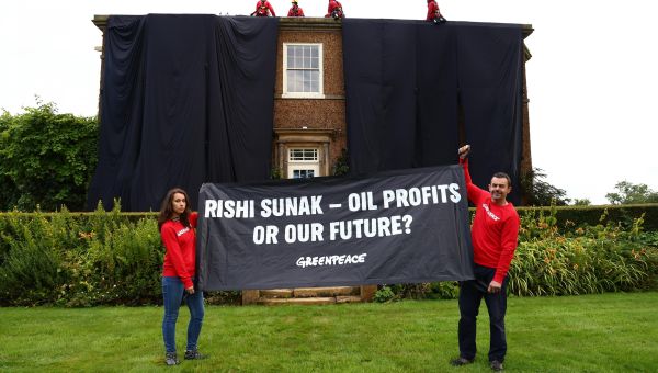 Climate protestors climb up Rishi Sunak’s North Yorkshire home in anti-oil stunt