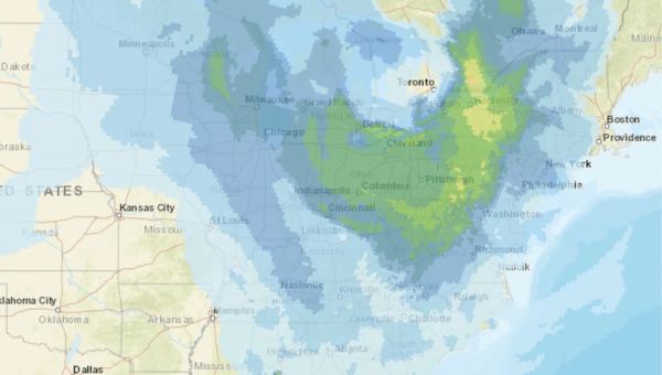 Canadian Wildfire smoke forecast for U.S.