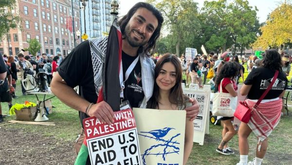 DNC protesters urge Harris to stop sending arms to Israel