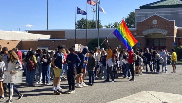 Virginia students walk out of school to protest transgender policies