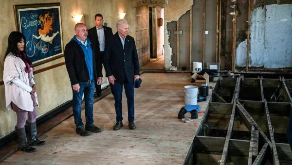 Biden surveys storm damage in California after flooding and landslides