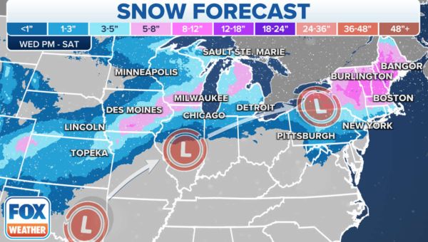 Powerful winter storm to bring snow, ice to at least 10 states from the Midwest to Northeast late this week