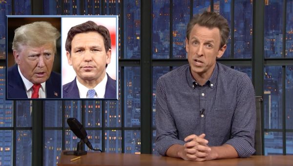 Seth Meyers Can’t Get Enough of Trump Slamming DeSantis