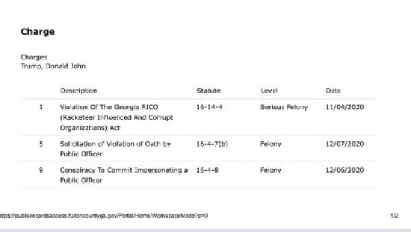 Deciphering the Trump Indictment from the Apparent Fulton County Docket Entry