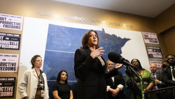 Kamala Harris becomes first vice president to visit abortion clinic