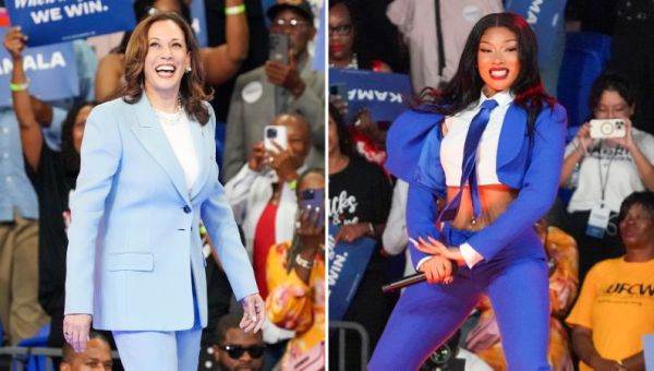 Look of the Week: Megan Thee Stallion and Kamala Harris serve the power pantsuit two ways