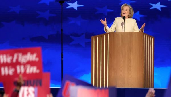 Hillary Clinton hands baton to Kamala Harris: 'The future is here'