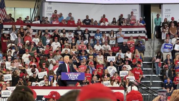 ‘Things were good when he was president.’ Georgia voters rally for Trump in Atlanta