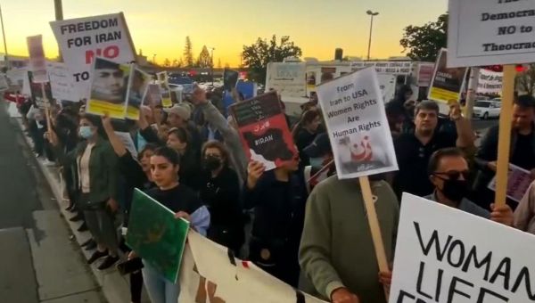 South Bay Protestors rally in solidarity with Iranian demonstrators, Mahsa Amini