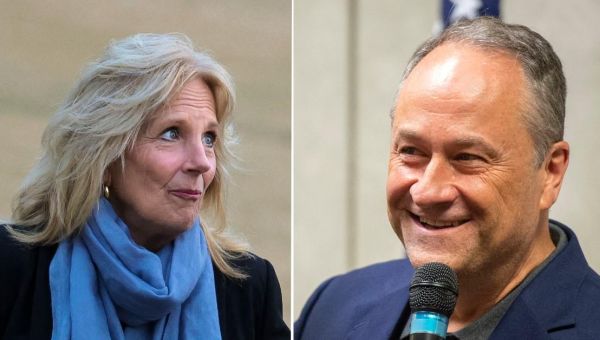 ‘WHAT?’: Jill Biden Shocks Viewers After She Plants Kiss On Kamala Harris’ Husband Before SOTU Address
