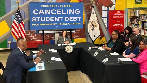 VP Kamala Harris rolls out new student debt relief rules in North Philly