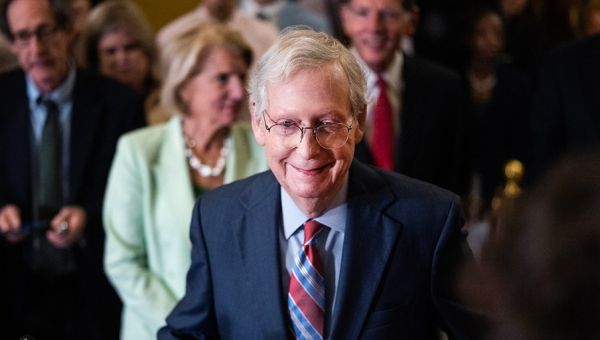 McConnell jokes about freezing up, tells Biden he got 'sandbagged'