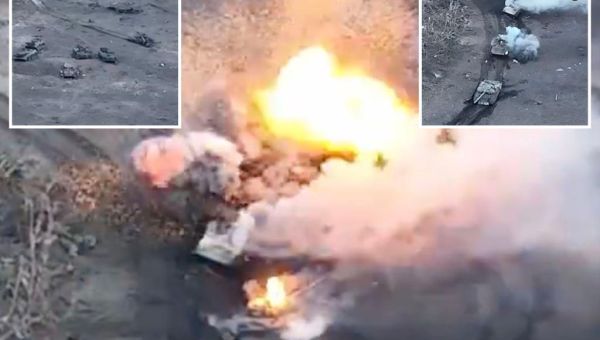 Moment Ukrainian forces ambush and annihilate column of Russia tanks:…