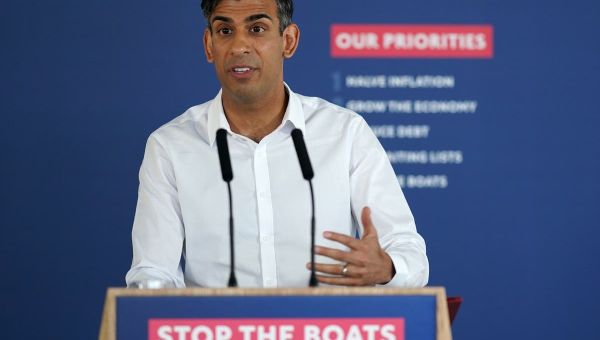 Sunak reveals two new asylum barges and says small boats plan ‘working’