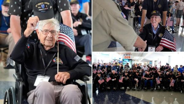 Dozens of World War II vets — including 107-year-old — fly to…